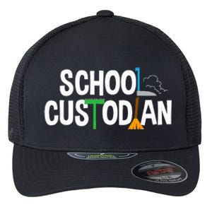 School Custodian Appreciation Gift Janitor Flexfit Unipanel Trucker Cap