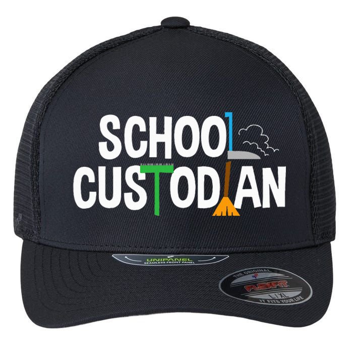 School Custodian Appreciation Gift Janitor Flexfit Unipanel Trucker Cap