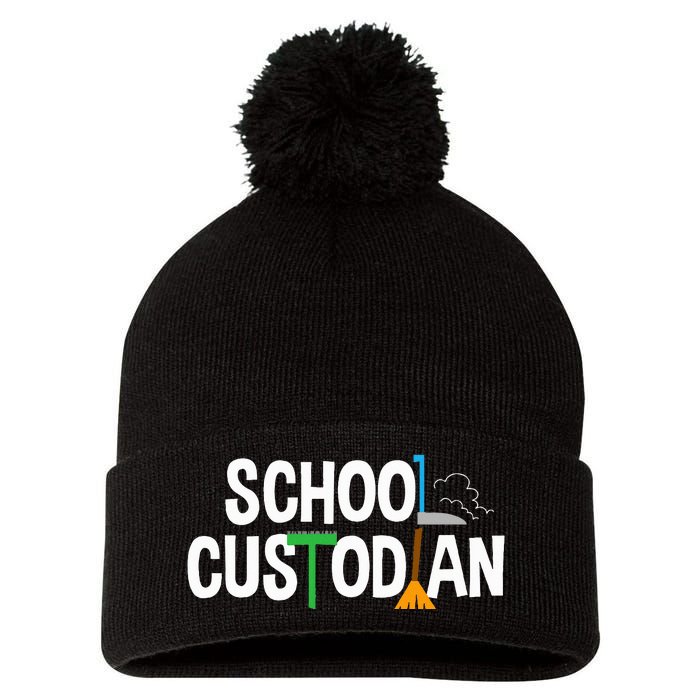 School Custodian Appreciation Gift Janitor Pom Pom 12in Knit Beanie