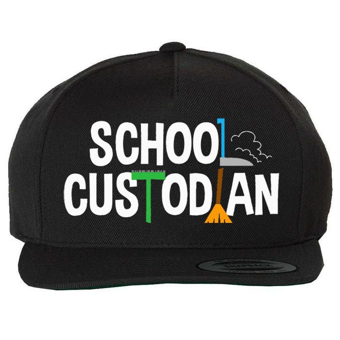 School Custodian Appreciation Gift Janitor Wool Snapback Cap