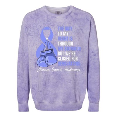 Stomach Cancer Awareness Warrior Periwinkle Ribbon Colorblast Crewneck Sweatshirt