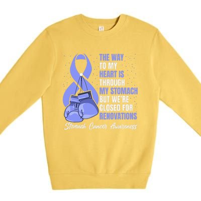 Stomach Cancer Awareness Warrior Periwinkle Ribbon Premium Crewneck Sweatshirt