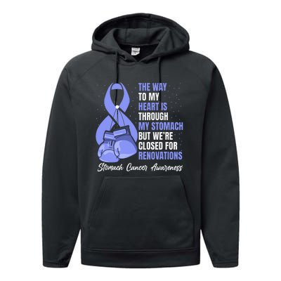 Stomach Cancer Awareness Warrior Periwinkle Ribbon Performance Fleece Hoodie