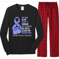 Stomach Cancer Awareness Warrior Periwinkle Ribbon Long Sleeve Pajama Set