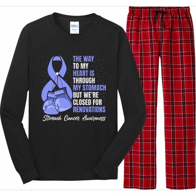 Stomach Cancer Awareness Warrior Periwinkle Ribbon Long Sleeve Pajama Set