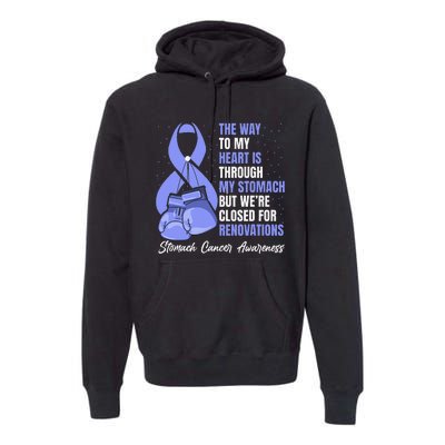 Stomach Cancer Awareness Warrior Periwinkle Ribbon Premium Hoodie