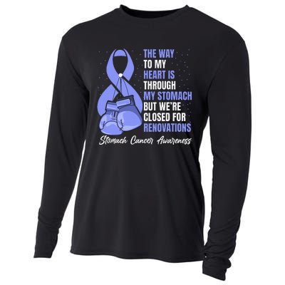 Stomach Cancer Awareness Warrior Periwinkle Ribbon Cooling Performance Long Sleeve Crew