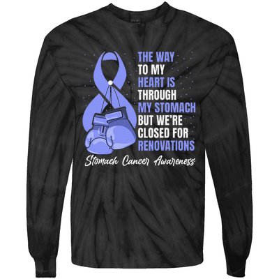 Stomach Cancer Awareness Warrior Periwinkle Ribbon Tie-Dye Long Sleeve Shirt