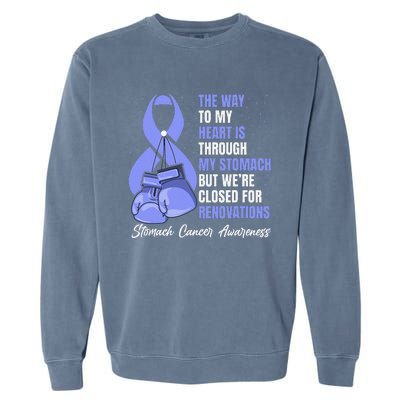 Stomach Cancer Awareness Warrior Periwinkle Ribbon Garment-Dyed Sweatshirt