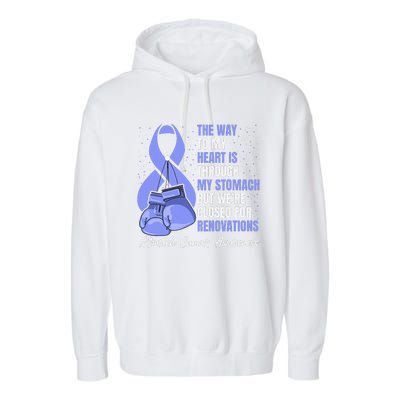 Stomach Cancer Awareness Warrior Periwinkle Ribbon Garment-Dyed Fleece Hoodie