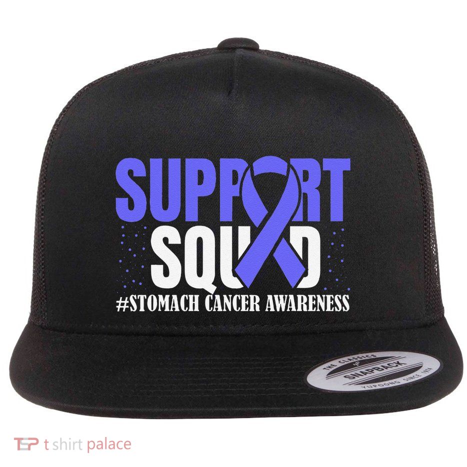 Stomach Cancer Awareness Warrior Periwinkle Ribbon Flat Bill Trucker Hat