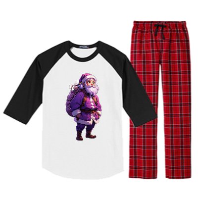 Santa Claus And Happy New Year Raglan Sleeve Pajama Set