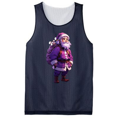 Santa Claus And Happy New Year Mesh Reversible Basketball Jersey Tank