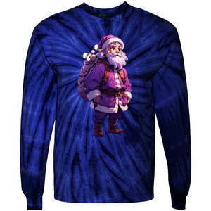 Santa Claus And Happy New Year Tie-Dye Long Sleeve Shirt