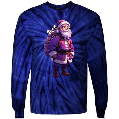 Santa Claus And Happy New Year Tie-Dye Long Sleeve Shirt