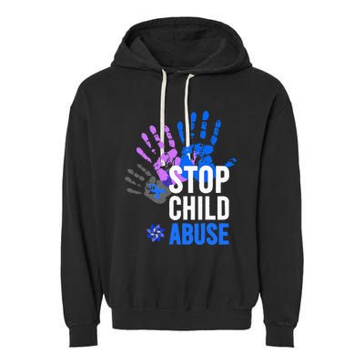 Stop Child Abuse Child Abuse Prevention Awareness Garment-Dyed Fleece Hoodie