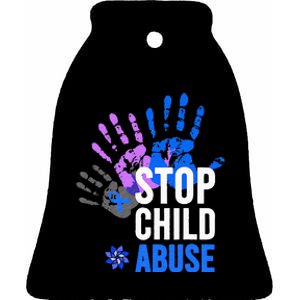 Stop Child Abuse Child Abuse Prevention Awareness Ceramic Bell Ornament