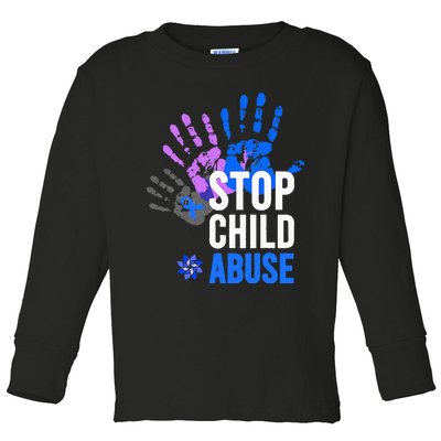 Stop Child Abuse Child Abuse Prevention Awareness Toddler Long Sleeve Shirt