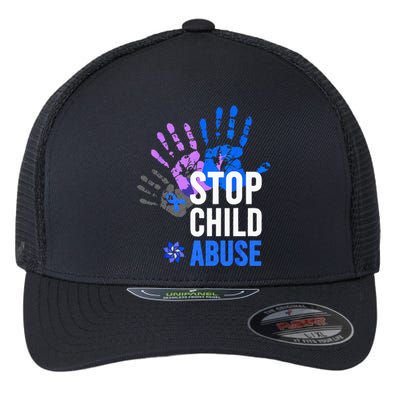 Stop Child Abuse Child Abuse Stop Child Abuse Flexfit Unipanel Trucker Cap