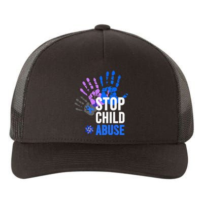 Stop Child Abuse Child Abuse Stop Child Abuse Yupoong Adult 5-Panel Trucker Hat