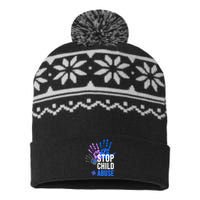 Stop Child Abuse Child Abuse Stop Child Abuse USA-Made Snowflake Beanie