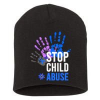 Stop Child Abuse Child Abuse Stop Child Abuse Short Acrylic Beanie