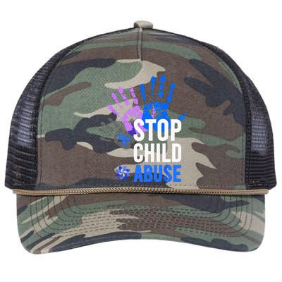 Stop Child Abuse Child Abuse Stop Child Abuse Retro Rope Trucker Hat Cap