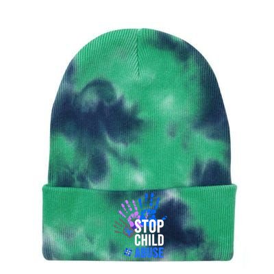 Stop Child Abuse Child Abuse Stop Child Abuse Tie Dye 12in Knit Beanie