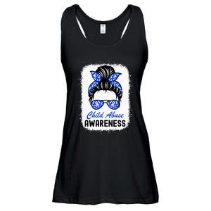 Stop Child Abuse Child Abuse Prevention Awareness Messy Bun Ladies Essential Flowy Tank