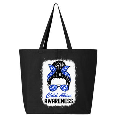 Stop Child Abuse Child Abuse Prevention Awareness Messy Bun 25L Jumbo Tote