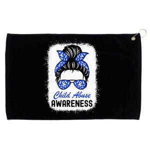 Stop Child Abuse Child Abuse Prevention Awareness Messy Bun Grommeted Golf Towel