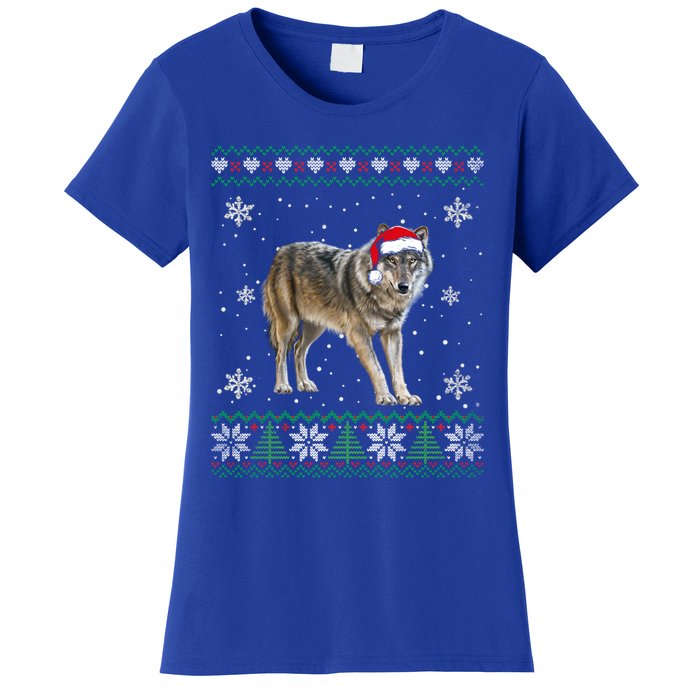 Santa Coyote Animals Christmas Pajama Ugly Sweater Great Gift Women's T-Shirt