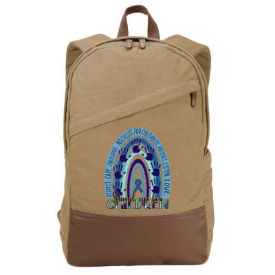 Stop Child Abuse Prevention Awareness Month Cotton Canvas Backpack