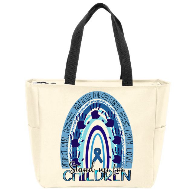 Stop Child Abuse Prevention Awareness Month Zip Tote Bag