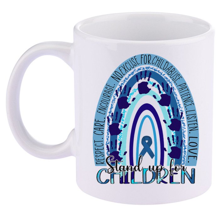 Stop Child Abuse Prevention Awareness Month 11oz C Handle Ceramic Mug