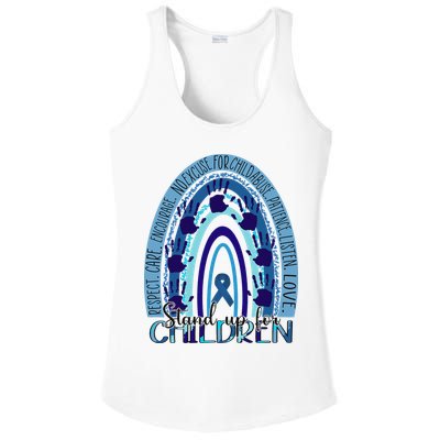 Stop Child Abuse Prevention Awareness Month Ladies PosiCharge Competitor Racerback Tank