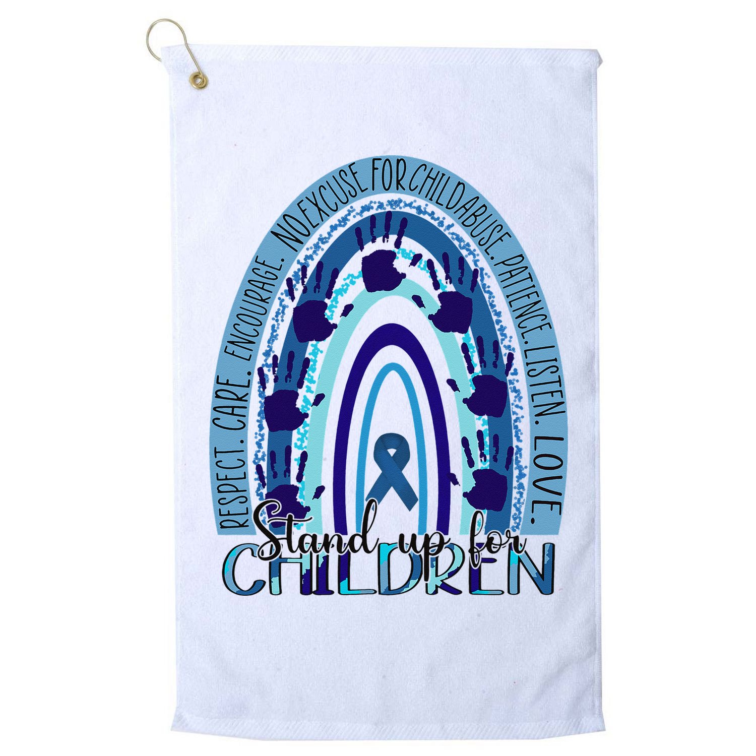 Stop Child Abuse Prevention Awareness Month Golf Towel