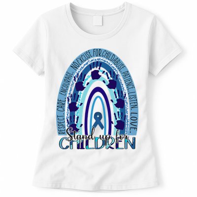 Stop Child Abuse Prevention Awareness Month Womens T-Shirt