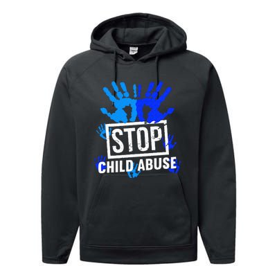 Stop Child Abuse Child Abuse Prevention Awareness Performance Fleece Hoodie