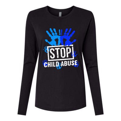 Stop Child Abuse Child Abuse Prevention Awareness Womens Cotton Relaxed Long Sleeve T-Shirt