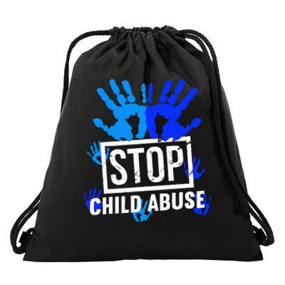 Stop Child Abuse Child Abuse Prevention Awareness Drawstring Bag