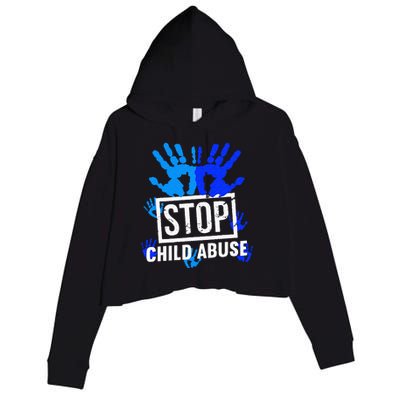 Stop Child Abuse Child Abuse Prevention Awareness Crop Fleece Hoodie