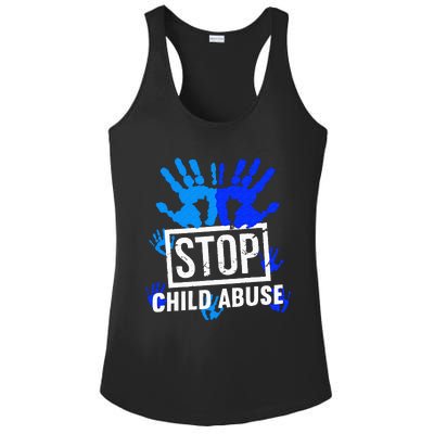 Stop Child Abuse Child Abuse Prevention Awareness Ladies PosiCharge Competitor Racerback Tank