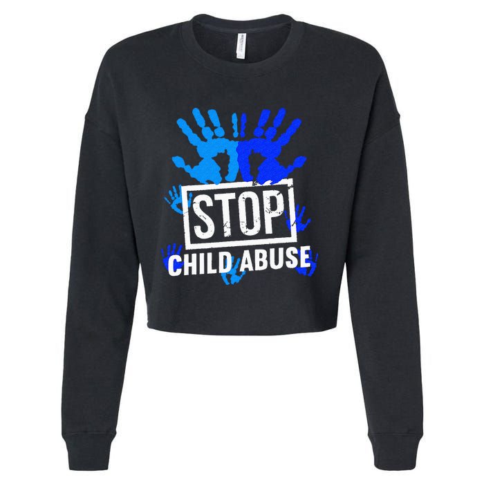 Stop Child Abuse Child Abuse Prevention Awareness Cropped Pullover Crew