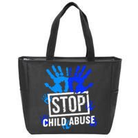 Stop Child Abuse Child Abuse Prevention Awareness Zip Tote Bag