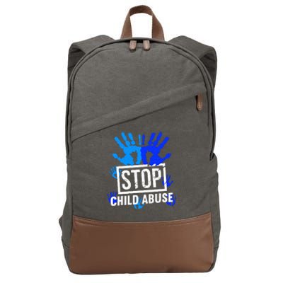 Stop Child Abuse Child Abuse Prevention Awareness Cotton Canvas Backpack