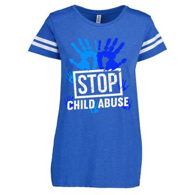 Stop Child Abuse Child Abuse Prevention Awareness Enza Ladies Jersey Football T-Shirt