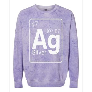 Silver Chemical Ag Symbol Periodic Table of Elements Present Colorblast Crewneck Sweatshirt