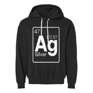 Silver Chemical Ag Symbol Periodic Table of Elements Present Garment-Dyed Fleece Hoodie