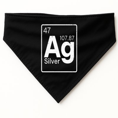 Silver Chemical Ag Symbol Periodic Table of Elements Present USA-Made Doggie Bandana